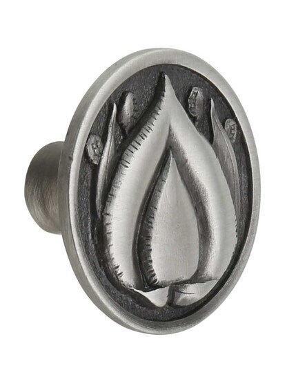 Hope Blossom Cabinet Knob in Antique Pewter.